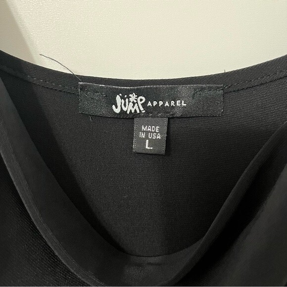 Jump Apparel Black Spaghetti Strap Maxi Cowl Neck High Slit Dress Size Large - Picture 2 of 8